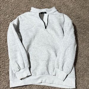 Men's Light Gray Zip-Up Sweater